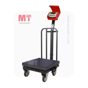 باسکول محک 200کیلویی نمایشگر ثابت چرخدار آهنی کابیندار